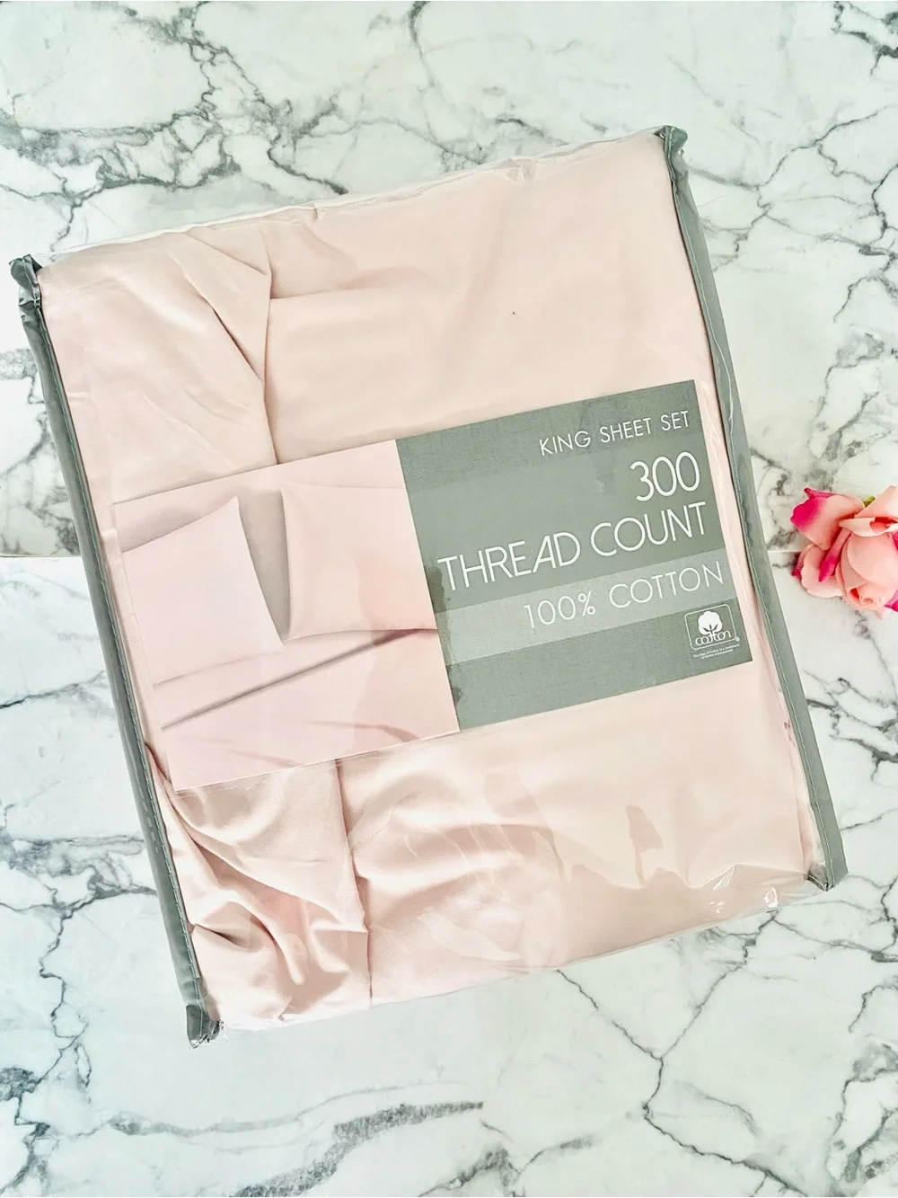 💕NIP! Pale Pink KING 300 TC Top Sheet Bedding